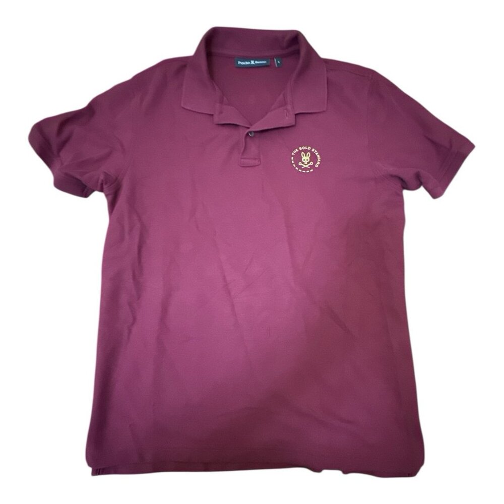 Psycho Bunny Shirt Mens M 5 Maroon Pique‎ Polo Brillant The Bold Standard